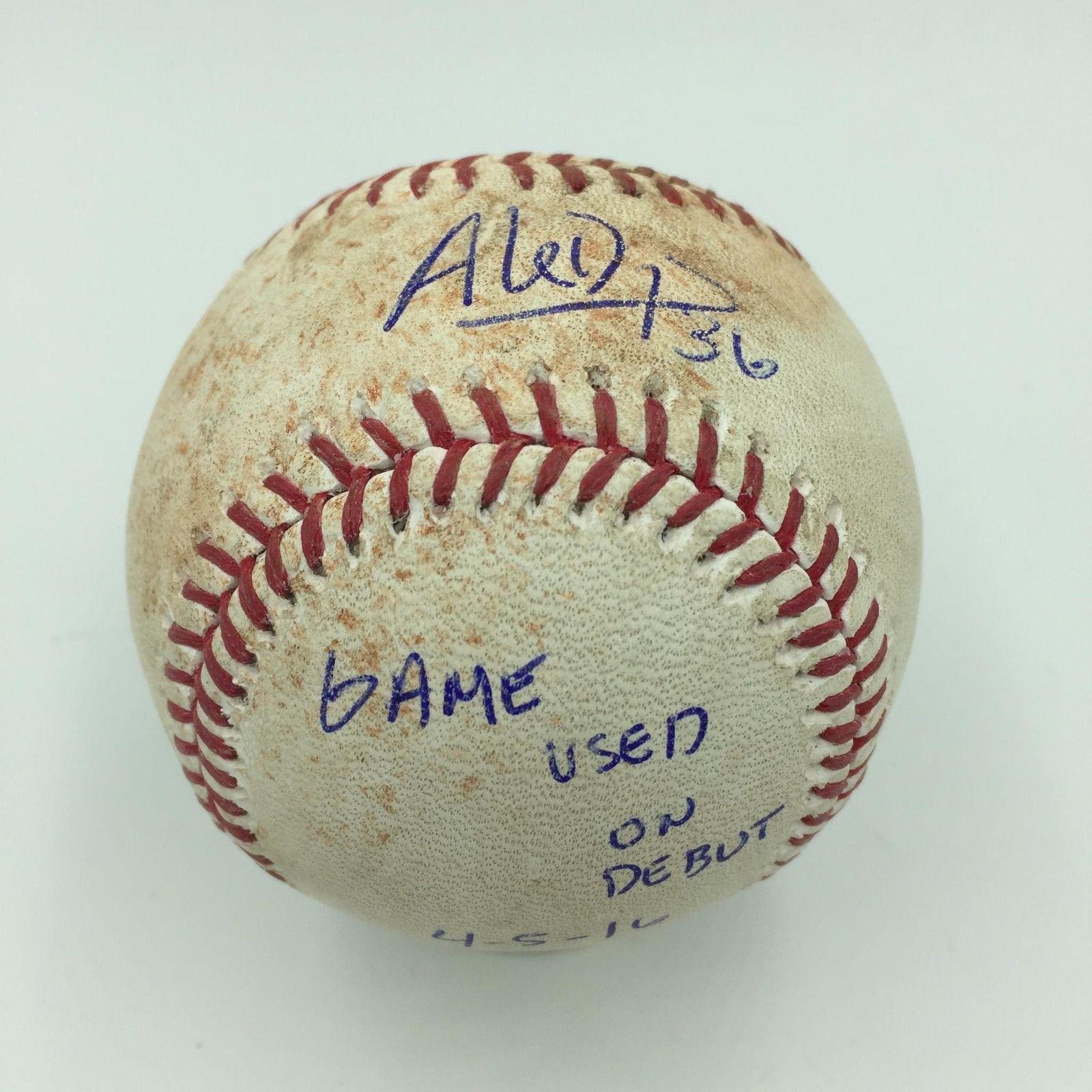 Aledmys Diaz MLB Debut Signed Game Used Baseball with JSA & MLB Authentication - Collectible MLB Autographed Baseball for Memorabilia Display & Sports Fan Gifts
