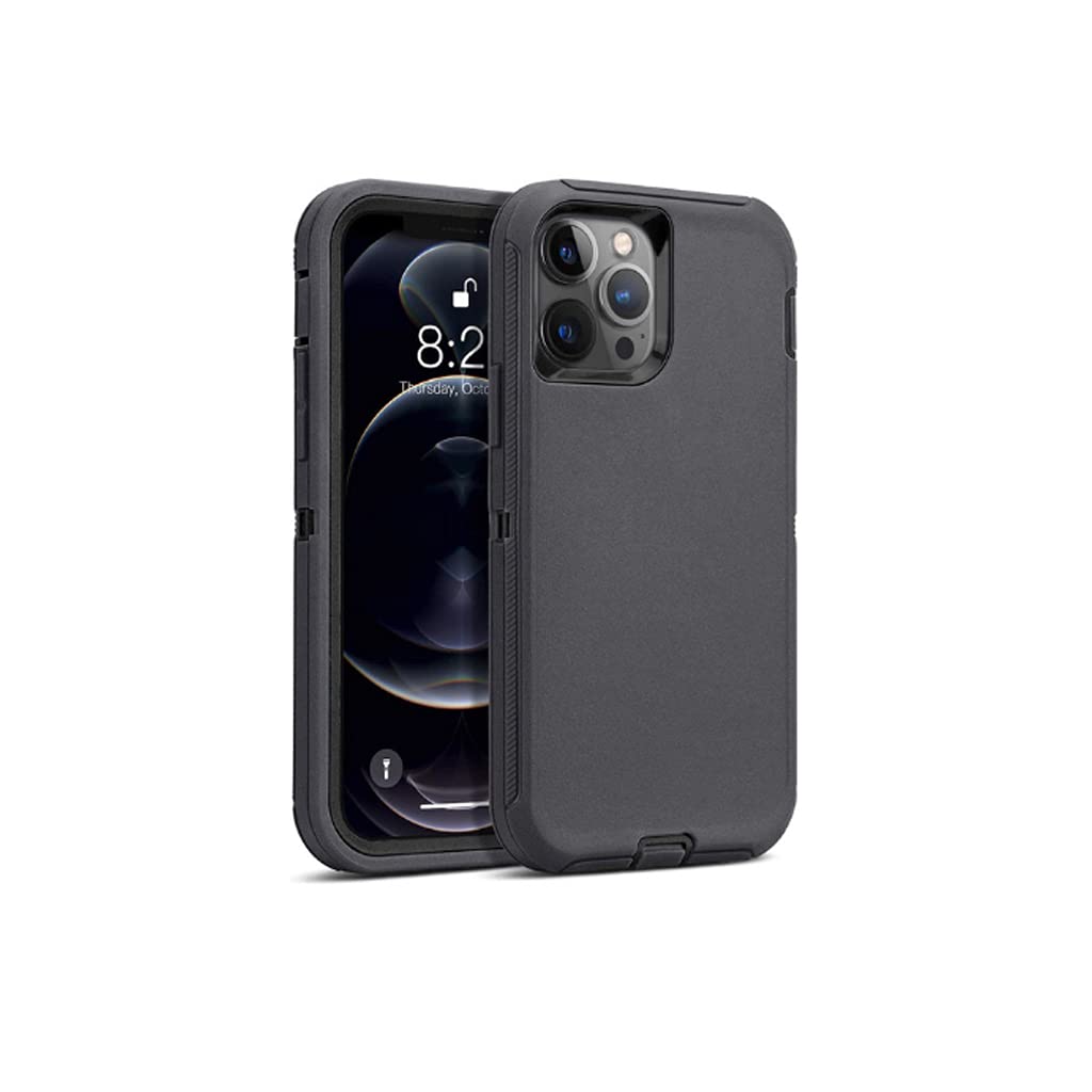 DXSIMUAI iPhone 13 Pro Max Heavy Duty Rugged Case - Shockproof Protective Cover for iPhone 13 Pro Max | Defender Series Screenless Edition | Black | Perfect for Outdoor, Construction & Extreme Sports Protection