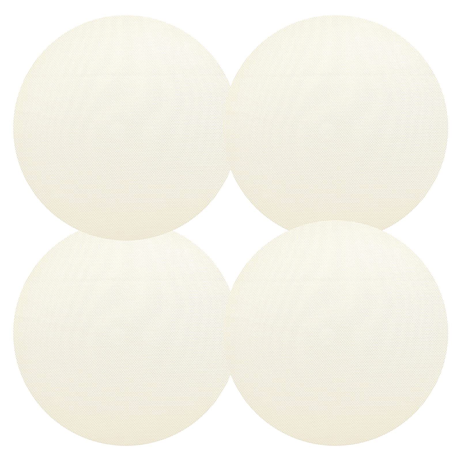 Beige Round Placemats Set of 4 - Washable & Heat Resistant Table Mats for Dining & Kitchen - Indoor Outdoor Decor for Home, Parties & Picnics