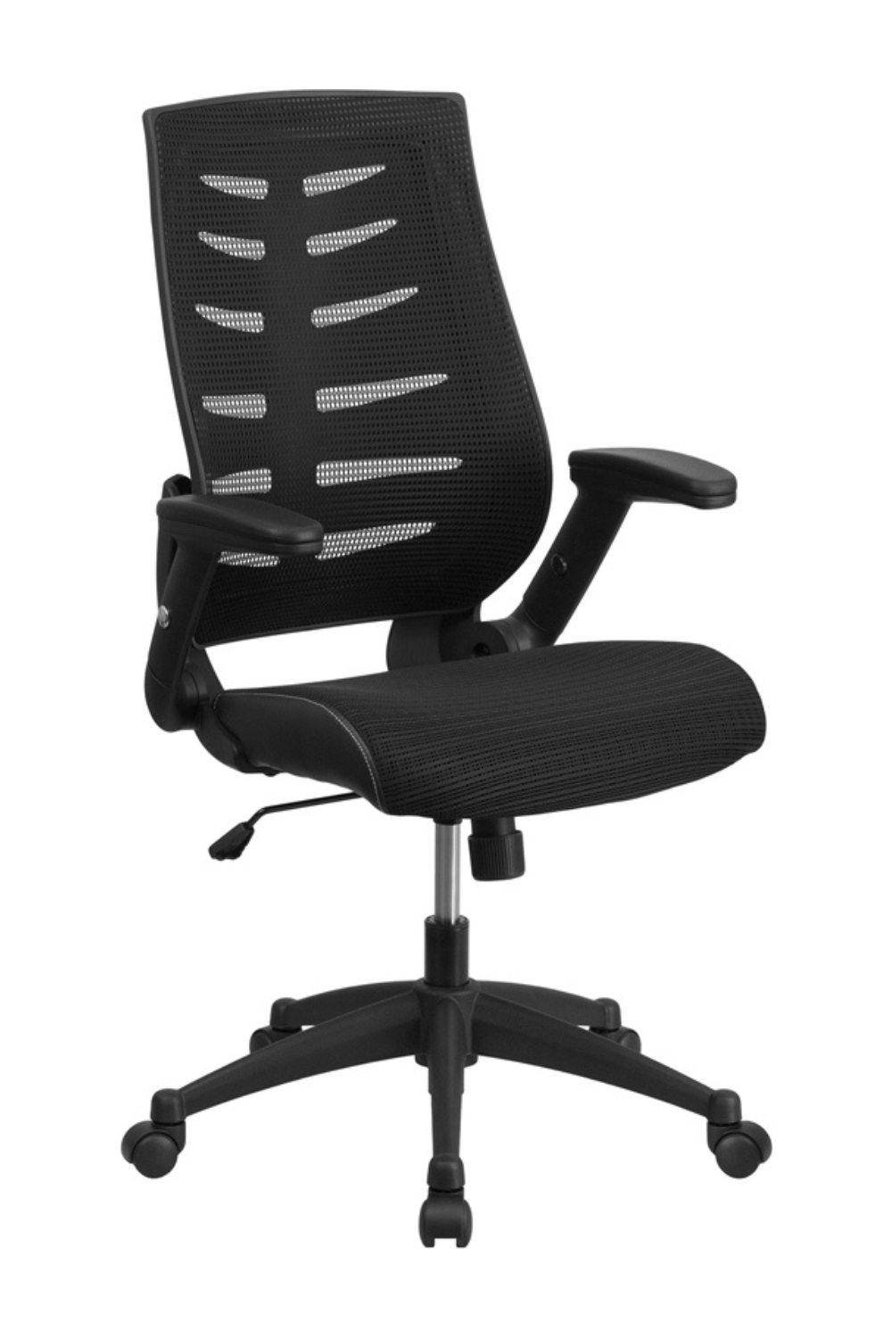 Premium Ergonomic High Back Office Chair - Black Mesh Executive Swivel Chair with Adjustable Height & Flip-Up Arms for Home & Business Use | Comfortable Computer Desk Chair for Long Work Hours