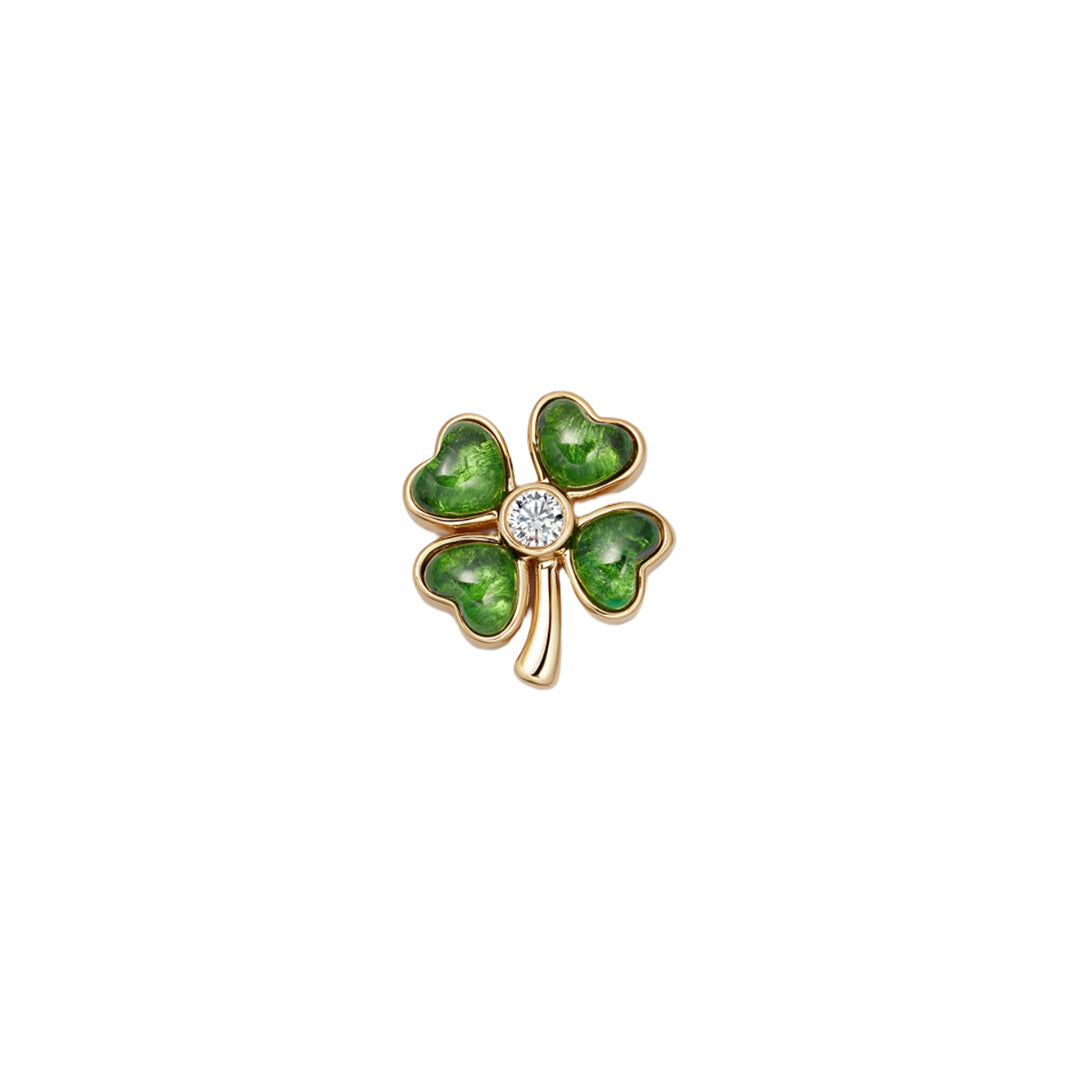 Lucky Four Leaf Clover Charm Pendant Necklace for Women - Irish Good Luck Jewelry Gift for St. Patrick's Day, Birthday & Everyday Wear