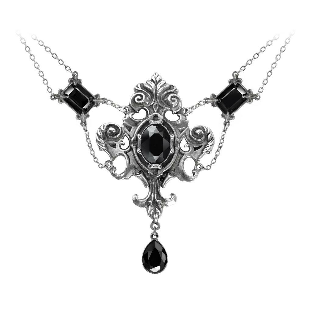 Dark Night Necklace for Women - Elegant Gothic Jewelry with Black Crystal Pendant - Perfect for Evening Parties, Date Nights & Gothic Fashion