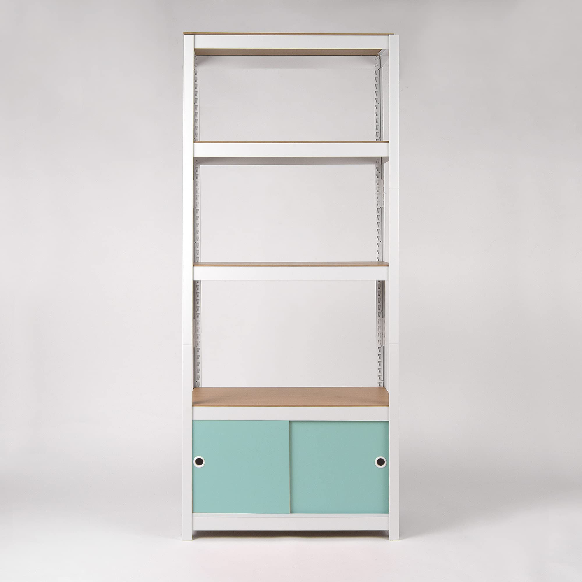 Kepsuul 4-Tier Heavy Duty Metal Shelving Unit with Reversible Doors - 32.1