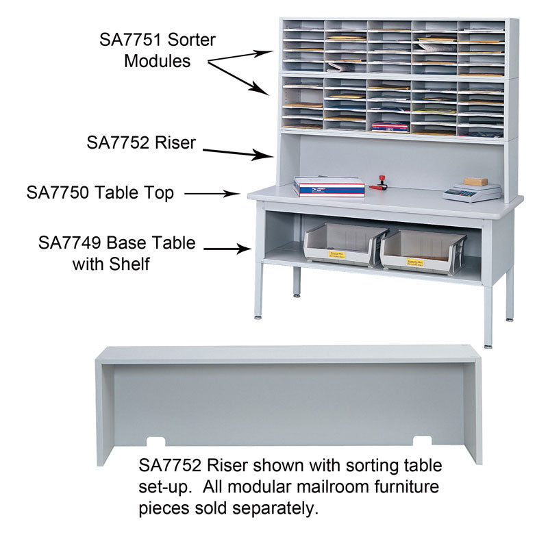 EZ Sort Riser Gray - Stackable File Organizer for Office Desk, Home & Classroom - Perfect for Documents, Folders and Paperwork Organization