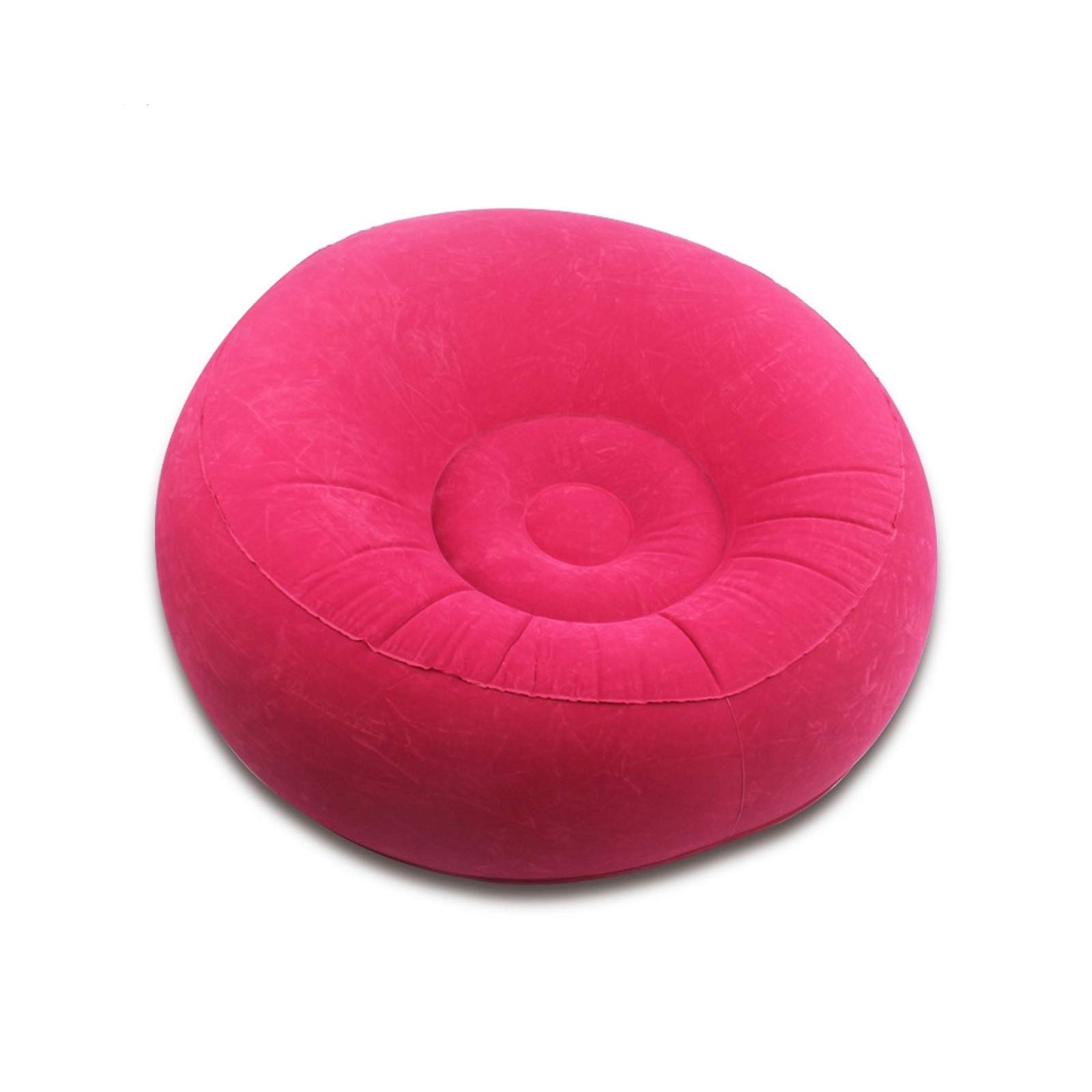 Inflatable Flocking Sofa - Portable Lazy Chair for Home, Office & Outdoor Use - Red Comfortable Lounger for Nap, Lunch Break, Camping & Beach Relaxation