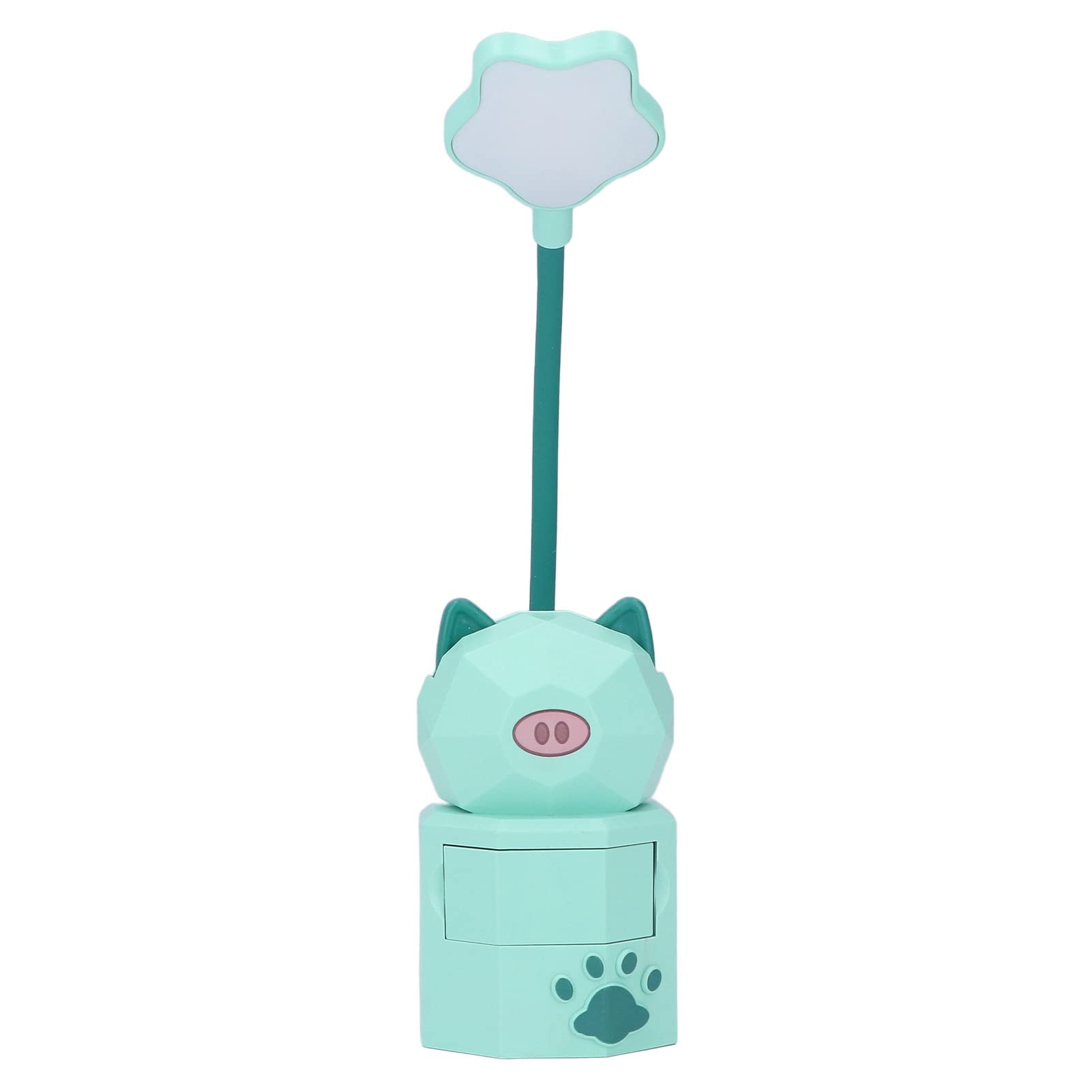 Cartoon Pig LED Desk Lamp - USB Rechargeable, Eye Protection Study Light for Kids & Adults (Green) | Perfect for Reading, Studying & Night Light in Bedroom, Office or Dorm