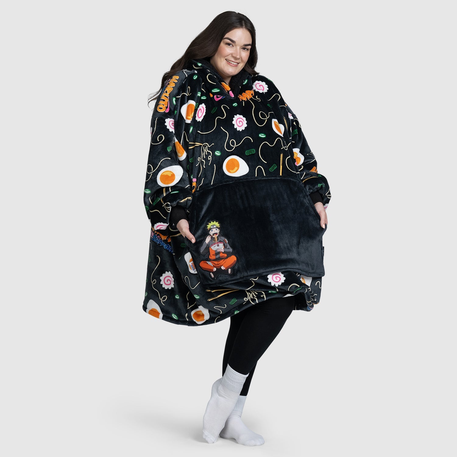 Naruto Ramen Oodie - Anime Themed Hooded Blanket for Cosplay & Lounge Wear - Perfect for Anime Fans, Gifts & Comfort at Home