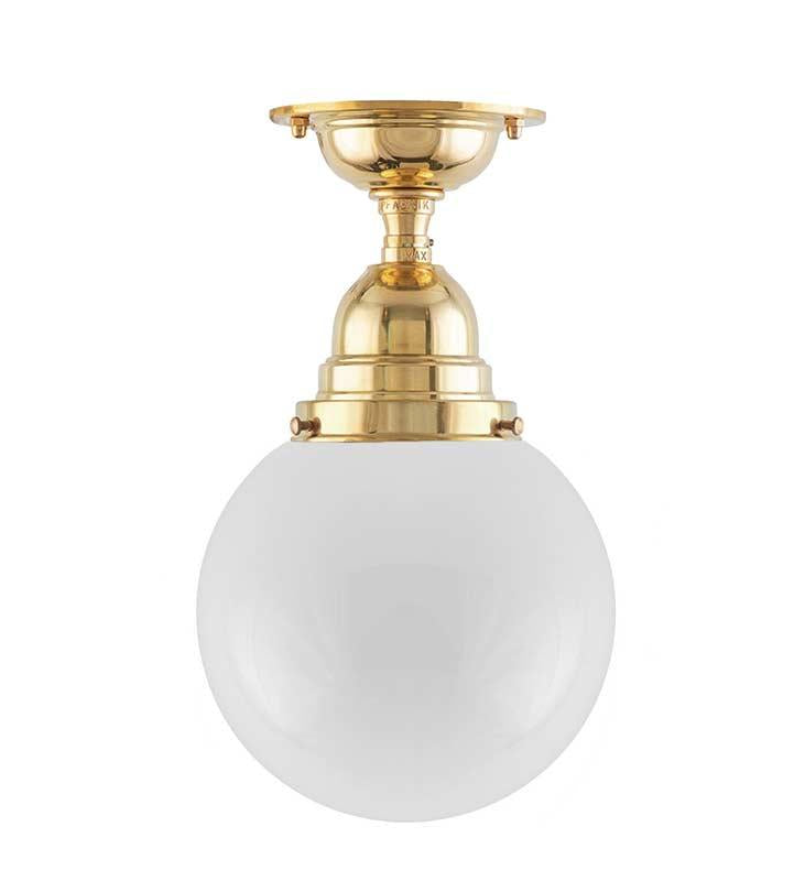 Byström 80 Brass Bathroom Ceiling Light with Globe Shade - Modern Lighting Fixture for Bathroom, Vanity, Powder Room & Spa Decor