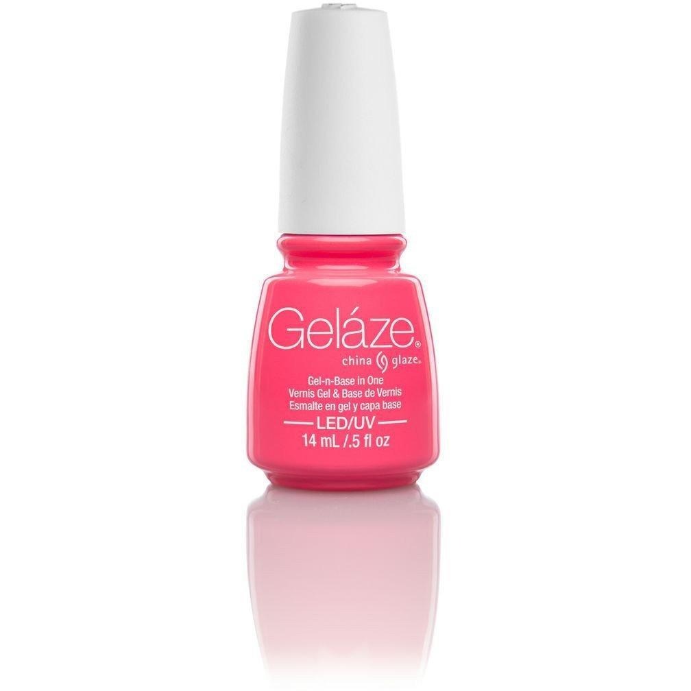 China Glaze Gelaze Long Lasting Nail Polish - Shocking Pink #81646 (0.5 oz) - Vibrant Pink Nail Color for Manicures, Pedicures & Nail Art
