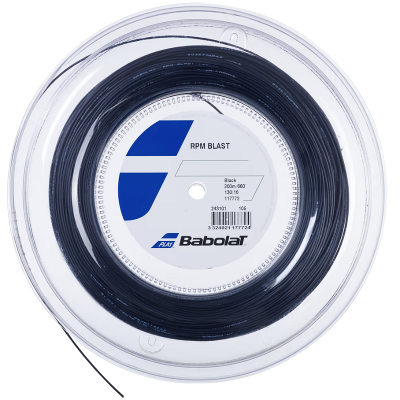 Babolat RPM Blast 1.20mm 200m Tennis String Reel | Black | High-Performance Polyester String for Spin & Control | Perfect for Competitive Players & Stringers