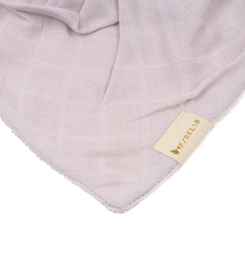 Fabelab Soft Lilac Baby Bib - Organic Cotton Drool Bib for Infants & Toddlers - Perfect for Feeding, Teething, and Messy Playtime