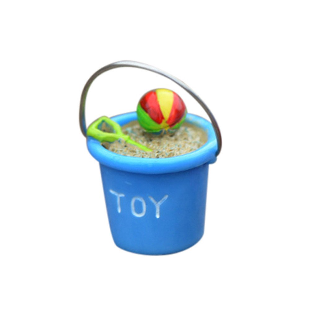 DIY Resin Miniature Bucket - Blue Beach Garden Decoration, Christmas Ornaments & Home Craft Decor for Holiday, Party, Wedding and Indoor/Outdoor Display
