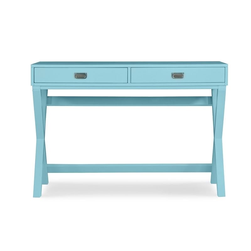 Linon Poppy Writing Desk - Modern Home Office Desk with Drawer for Small Spaces, Study & Workstation - Perfect for Remote Work, Online Classes & Crafting