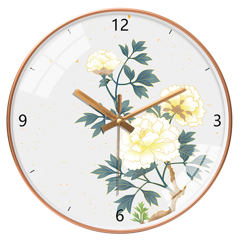 Silent Modern Wall Clock - Non-Ticking Quartz Round Glass Clock with AA Battery, Perfect for Kitchen, Living Room, Dining Room & Bedroom Decor | Home & Office Use