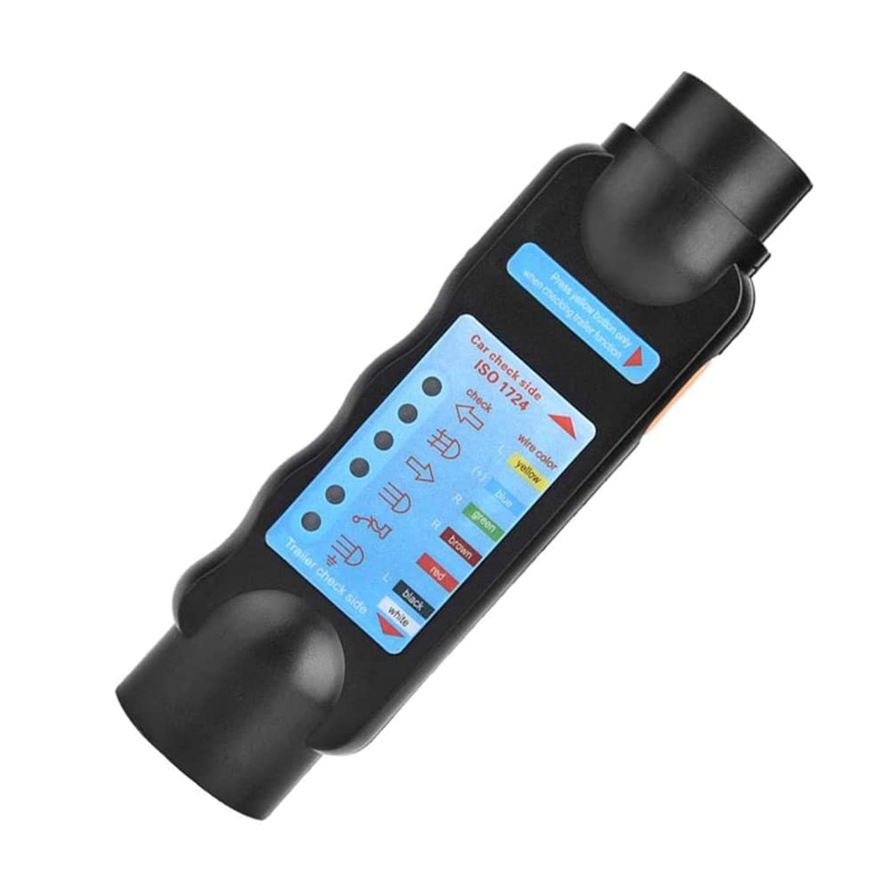 7 Pin Trailer Tester - 12V Trailer Plug Socket Diagnostic Tool for Car, RV & Truck - Circuit Tester for Wiring Connection Testing - Perfect for Roadside Repairs & Trailer Maintenance