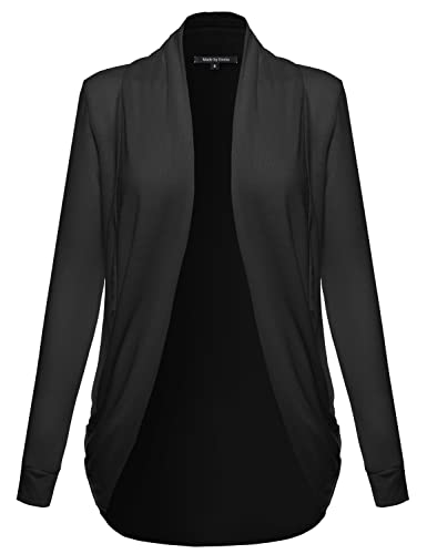 Women's Classic Stylish Comfortable Open Front Draped Cardigan Sweater - Perfect for Office Wear, Casual Outfits & Layering in Fall/Winter