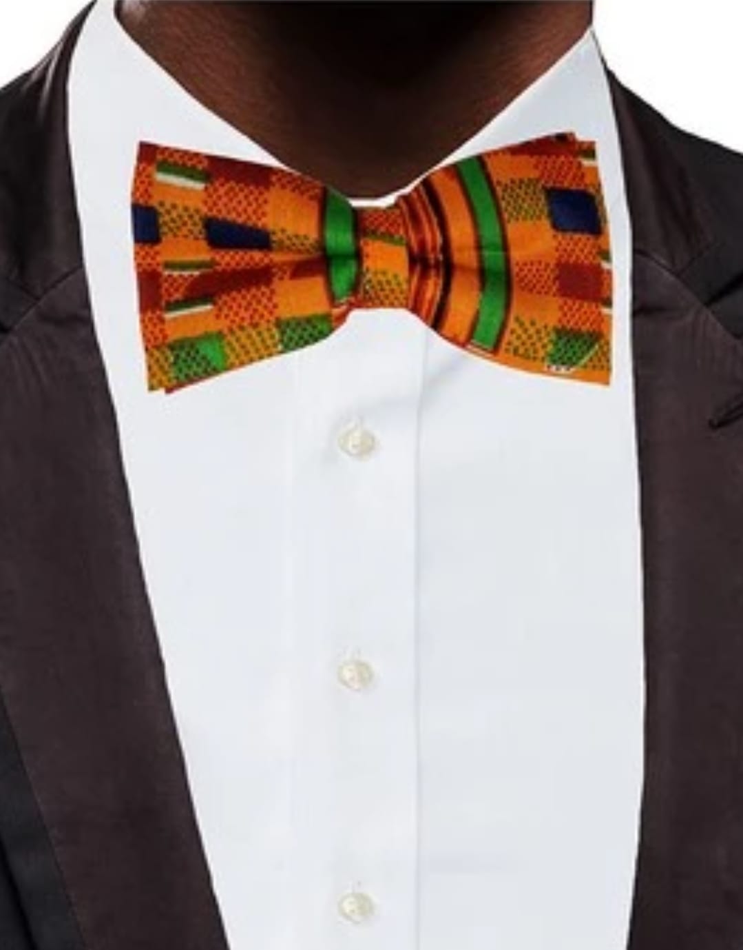 Boateng African Print Kente Bow Tie DP3227NPS - Handmade Ghanaian Style Formal Accessory for Weddings, Parties & Special Events