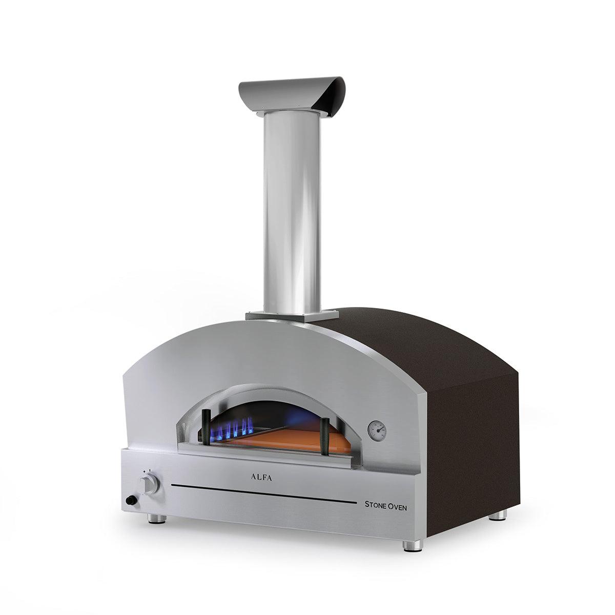 Alfa Stone Large 5.16 Cu. Ft Outdoor Gas Pizza Oven - FXSTONE L - Perfect for Backyard Cooking, Parties & Restaurant-Style Pizza Making