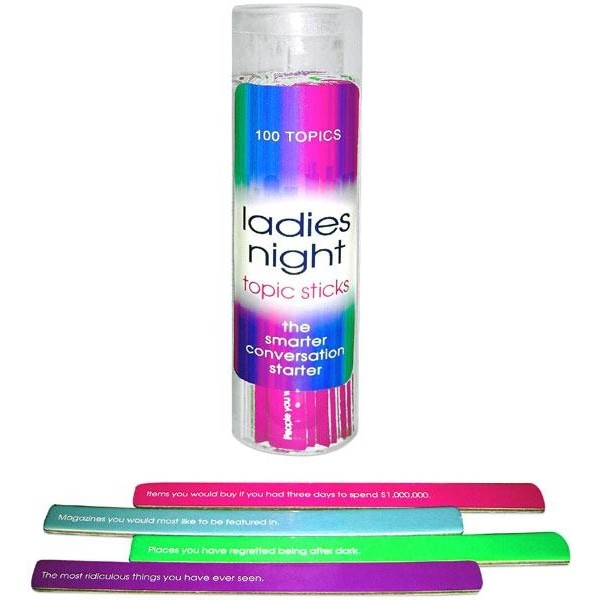 Fun Ladies Night Conversation Starter Sticks - Icebreaker Game for Girls' Night Out, Bachelorette Parties & Girls' Get-Togethers