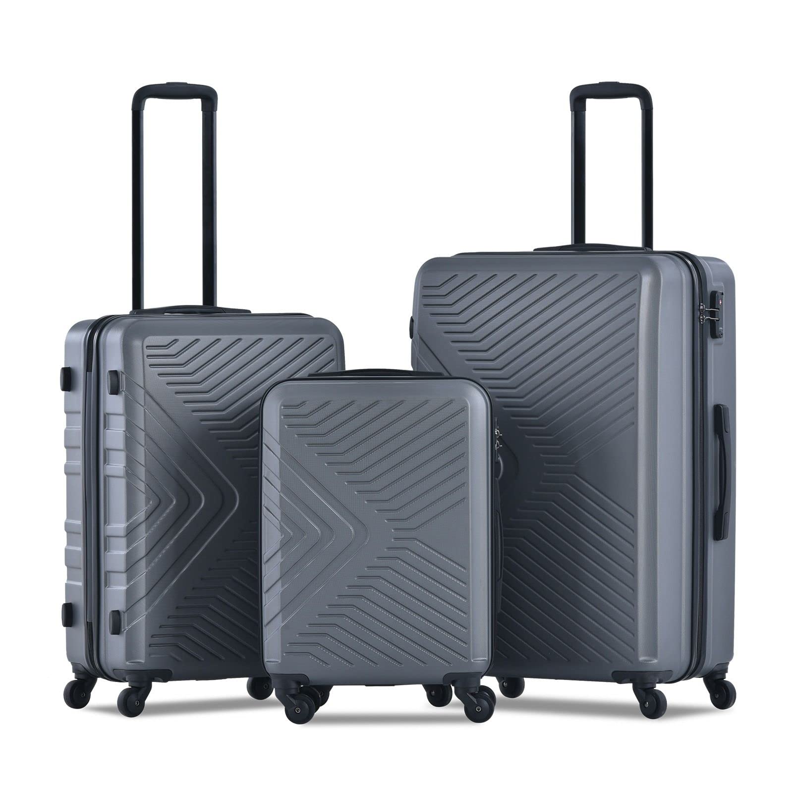 Expandable ABS Lightweight Hard-Shell Luggage Set with 360° Spinner Wheels & TSA Lock - Durable Suitcase for Travel, Business Trips & Family Vacations