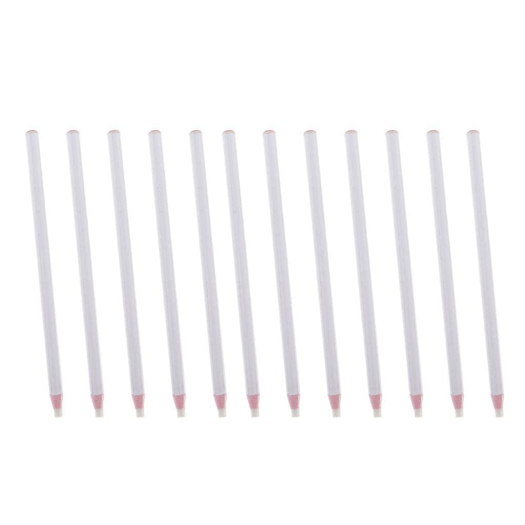 12pcs Tailors Chalk Pencil Peel Off Markers for Sewing - White Fabric Marking Pencils for Dressmakers & Quilters - Perfect for Pattern Making, Alterations & DIY Crafts