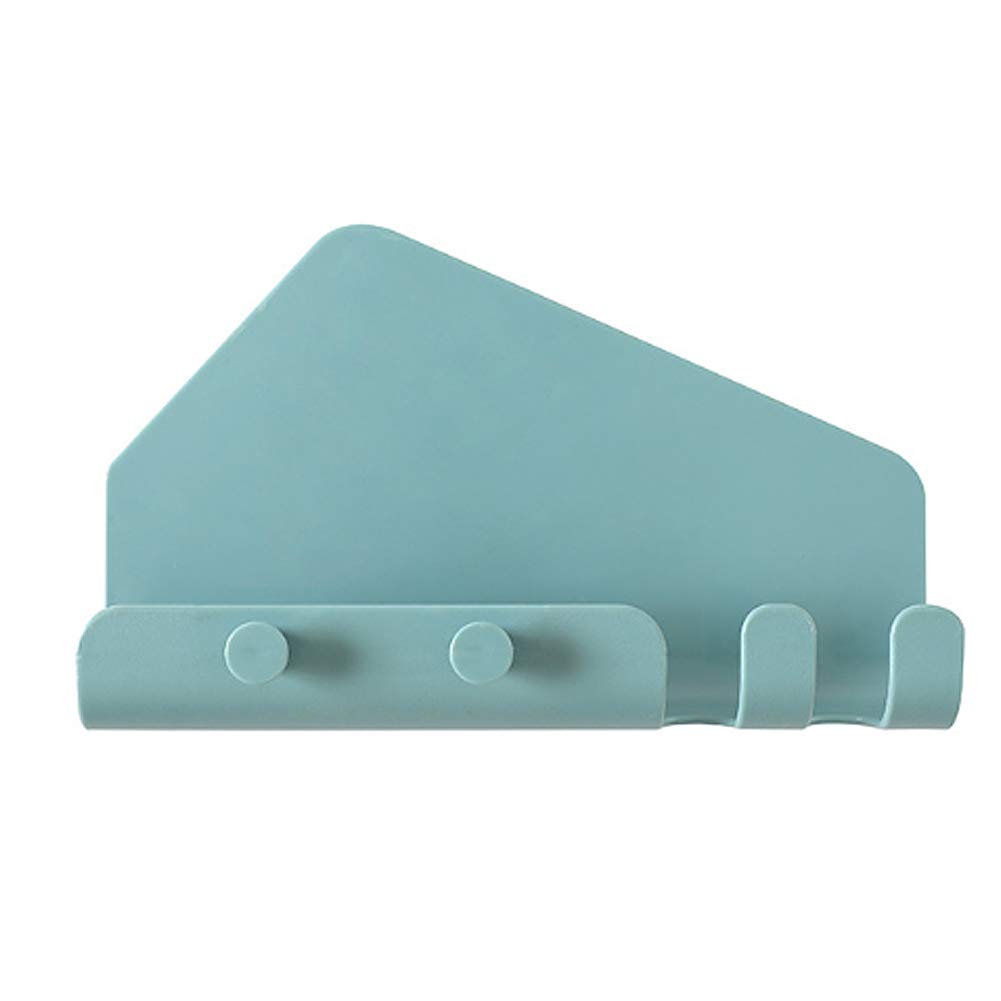 Shineweb Universal Phone & Tablet Stand - Wall Mount Holder with Traceless Hooks for Home Organization (Blue) | Perfect for Bedroom, Office & Kitchen Storage