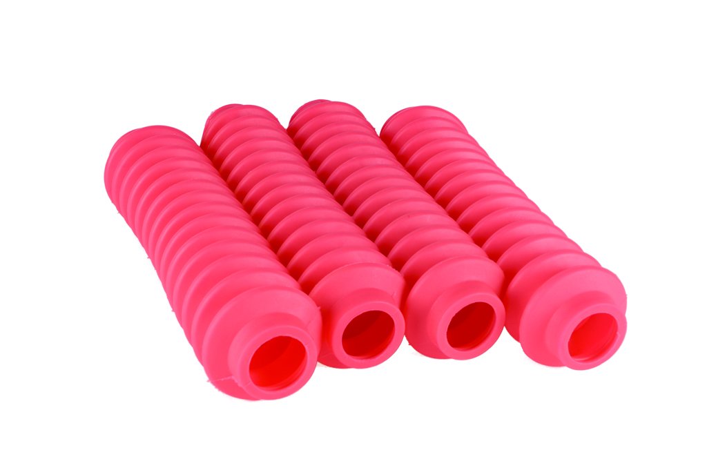 4 Pack Hot Pink Shock Boots - Universal Fit for Jeep Grand Cherokee WK All Models | Durable Dust & Debris Protection for Off-Road Adventures & Daily Driving