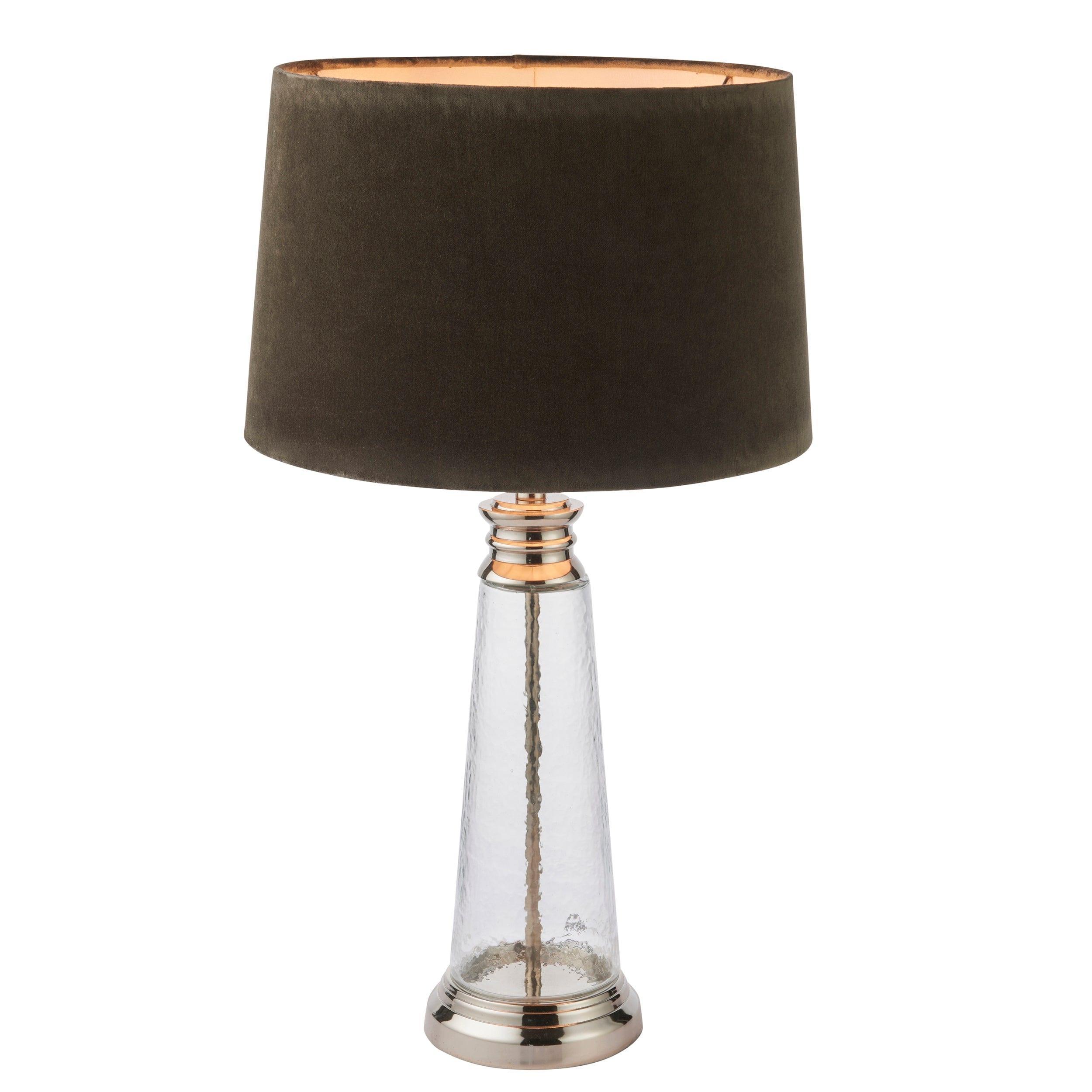 Endon Winslet 1-Light Hammered Glass Table Lamp - Modern Bedside Lighting for Bedroom, Living Room & Office Decor