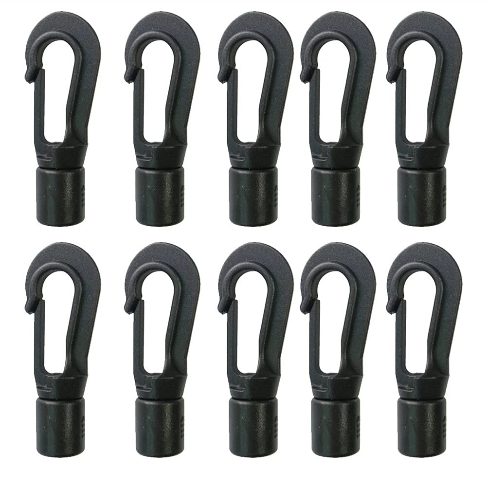 **WALNUTA 5mm 8mm Bungee Shock Cord with Quick Connect Hooks - 20PCS Elastic Rope for Kayak, Canoe, Boat, Dinghy, RIB - DIY Hanging Ends Clip (Small Size) - Perfect for Marine, Outdoor & Camping Gear**