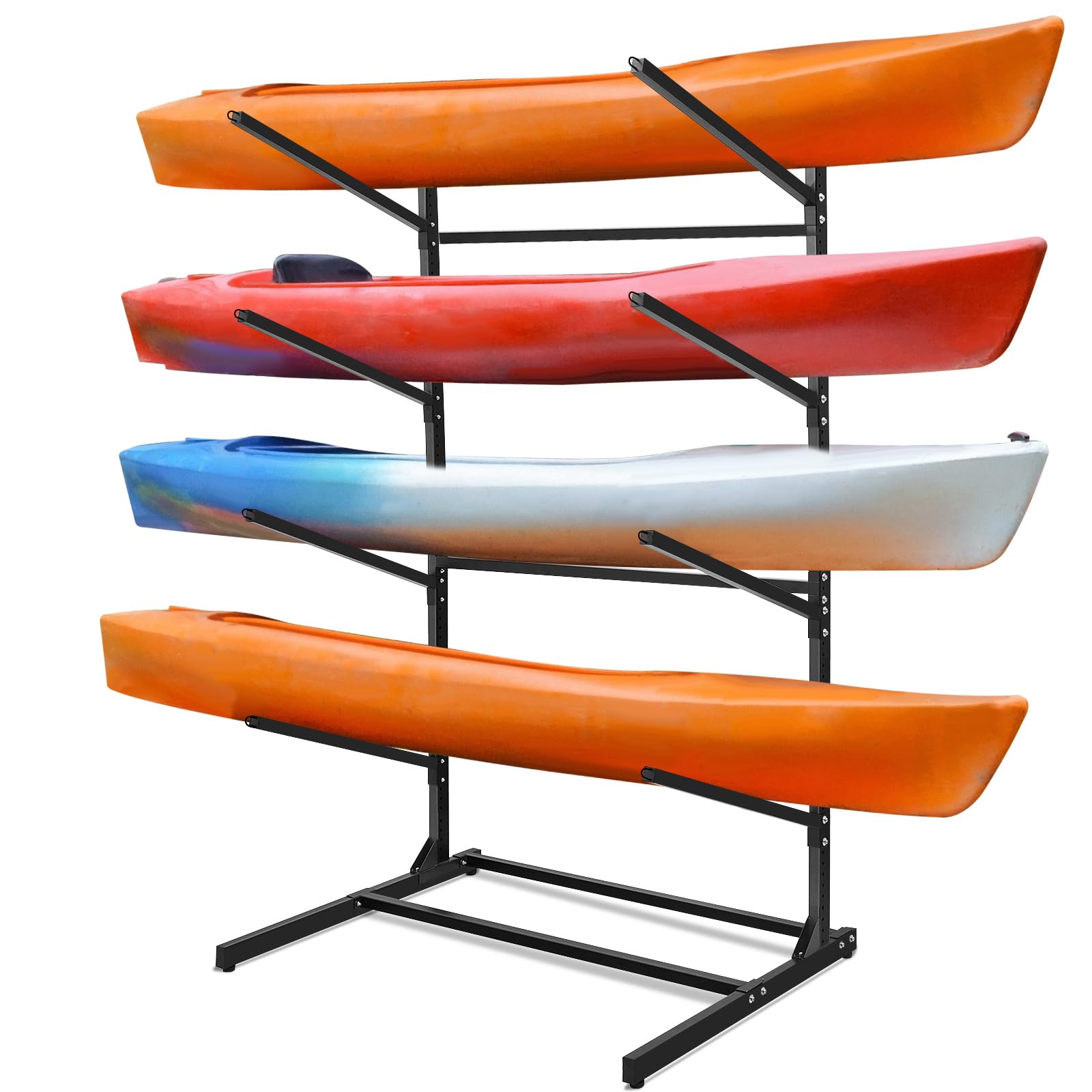 Heavy Duty Adjustable Freestanding Kayak Storage Rack - Weatherproof Outdoor Stand for Kayaks, SUPs, Canoes & Paddleboards | Perfect for Garage, Backyard & Beach Storage