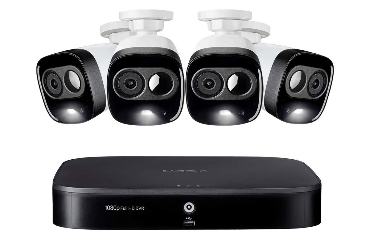 Lorex 1080p HD 8-Channel Security Camera System with 4 Active Deterrence Cameras, Advanced Motion Detection & Smart Home Voice Control - Indoor/Outdoor Home & Business Surveillance