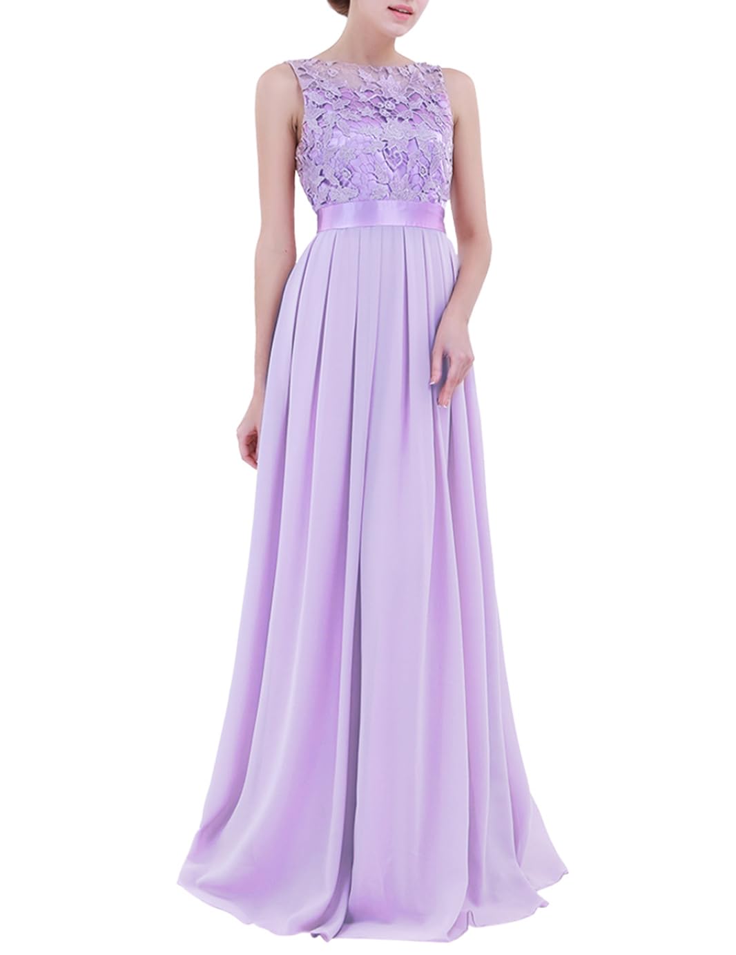Elegant Floral Lace Bridesmaid Maxi Dress - Women's Sleeveless Wedding Guest Cocktail Party Gown | Perfect for Formal Events, Evening Parties & Special Occasions