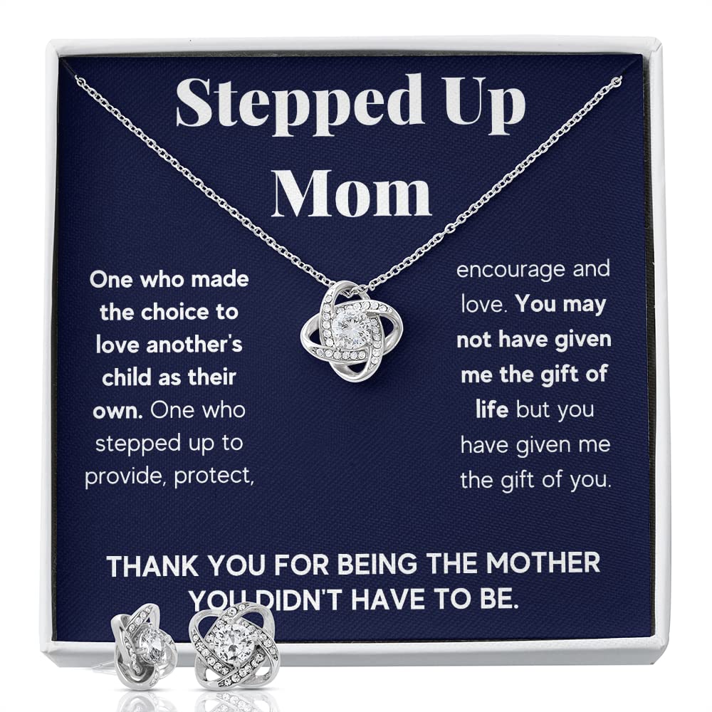 Personalized Bonus Mom Necklace - Stepmom Jewelry Gift with Message Card & Gift Box - Perfect for Mother's Day, Birthday, or Anniversary from Stepdaughter or Stepson