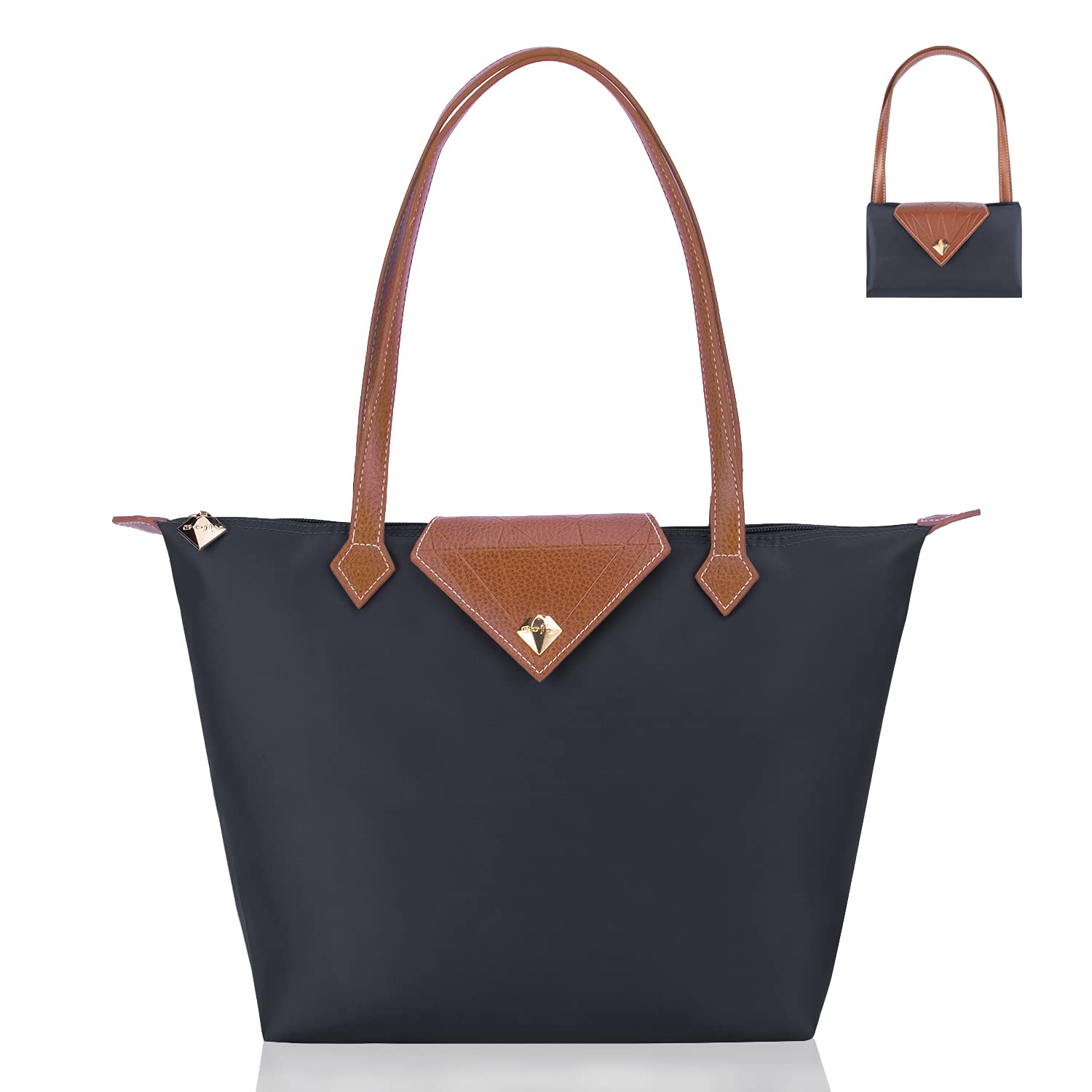 Stylish Waterproof Nylon Tote Bag for Women - Work, Travel & Shopping