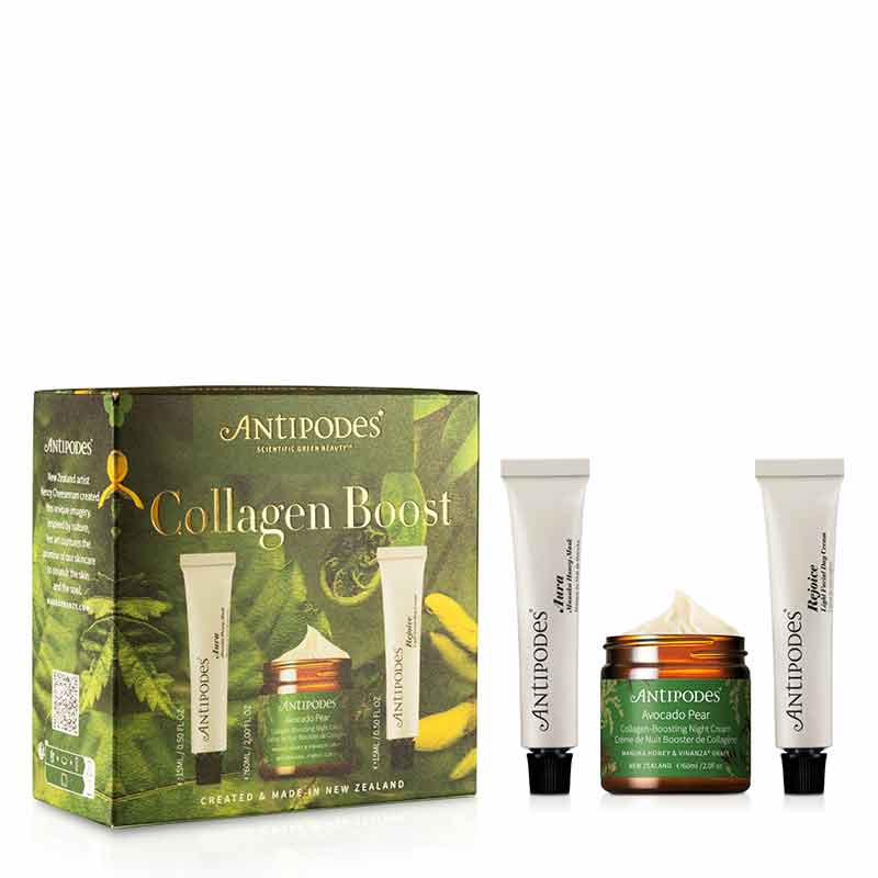 Antipodes Collagen Boost Skincare Gift Set - Organic Anti-Aging Face Cream & Serum for Women - Perfect for Daily Skincare Routine & Gifts