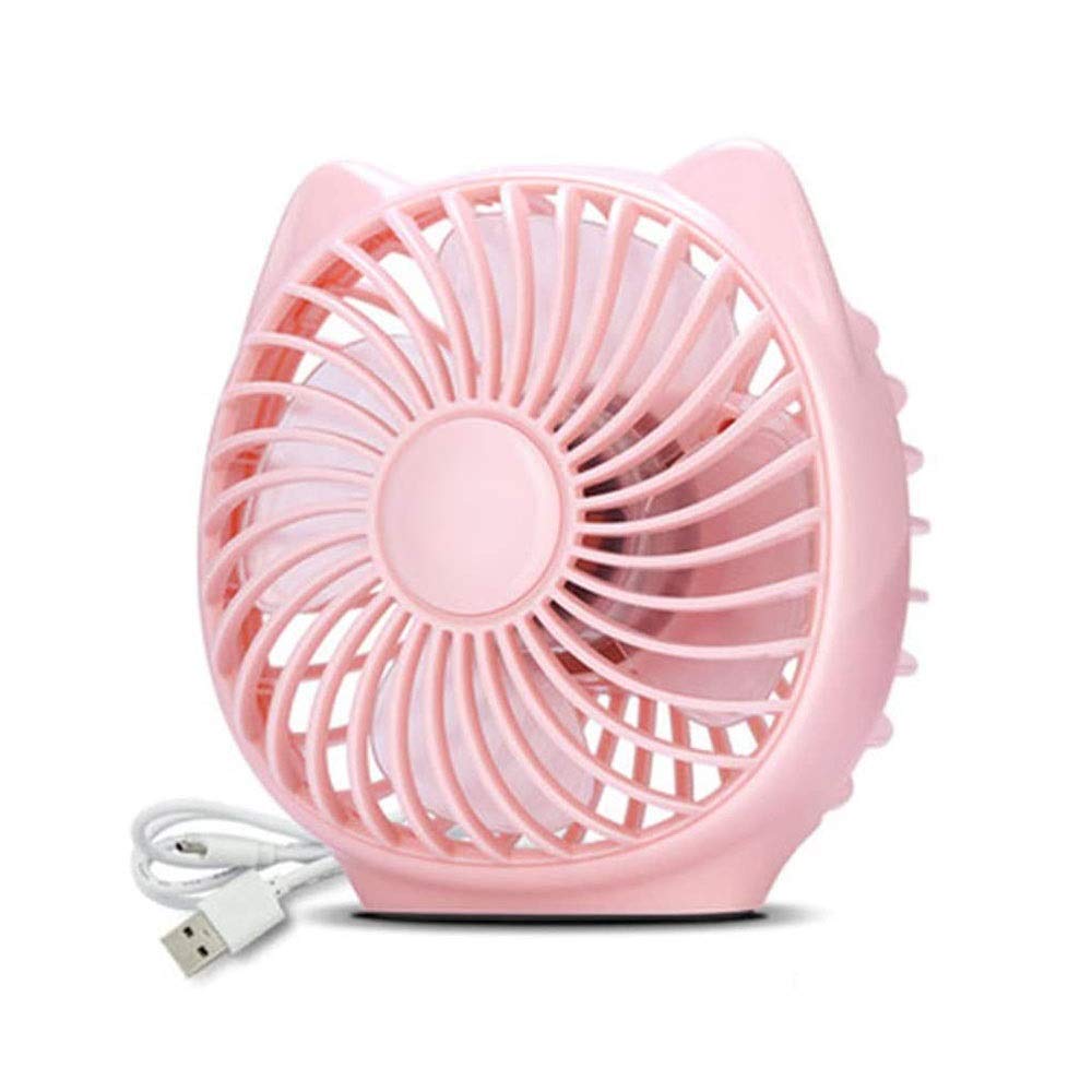 Qin Carry USB Small Rechargeable Mini Portable Handheld Fan - Pink | Quiet Electric Fan for Office, Dorm, Desktop & Travel | Long Lasting Battery Life | Perfect for Students, Work & Outdoor Activities