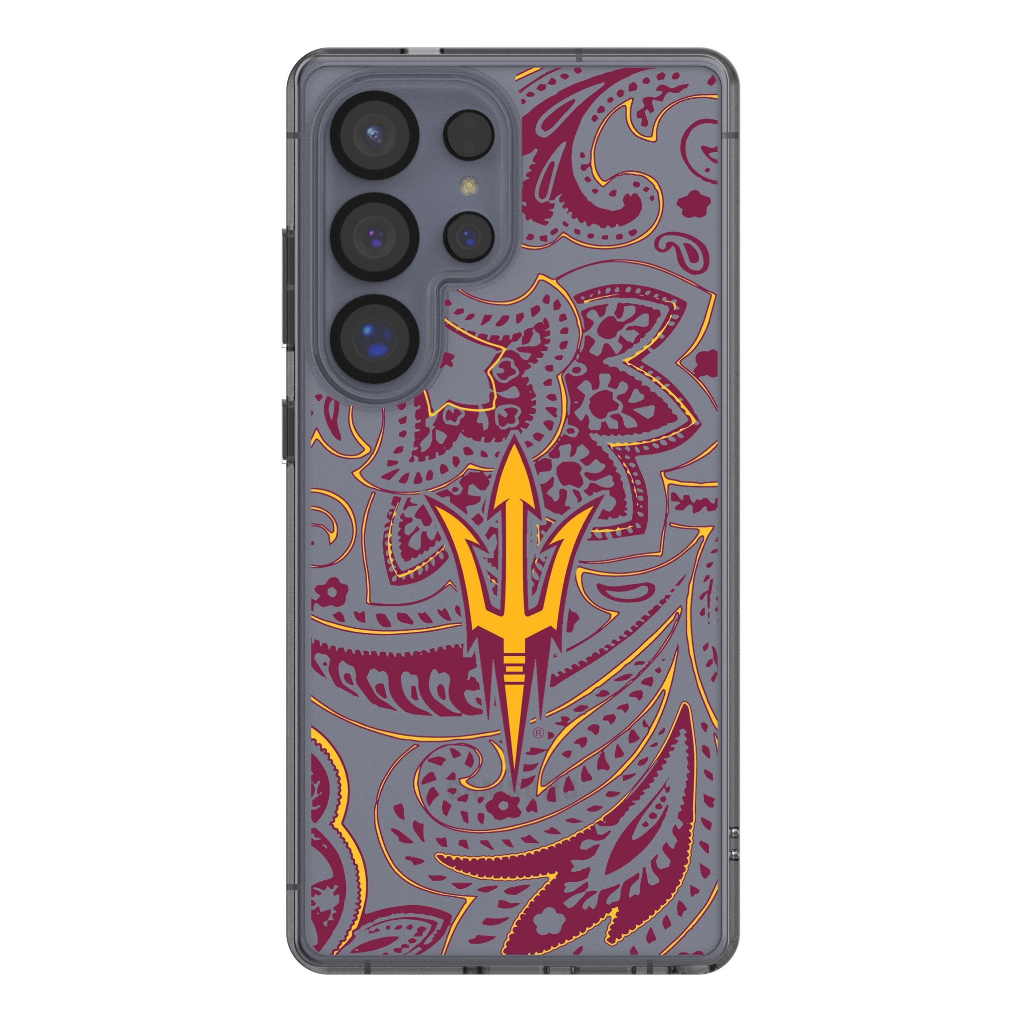 Arizona State University Sun Devils Paisley Clear Phone Case for Samsung Galaxy - Perfect for School Spirit & Game Day Protection