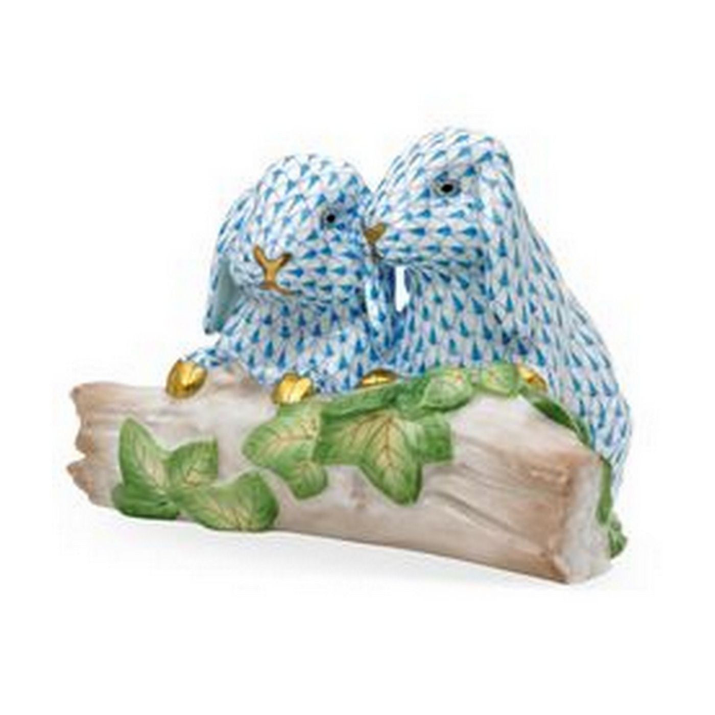 Blue Bunnies on Log - Adorable Wooden Rabbit Decor for Nursery, Kids Room & Spring Home Decor | Perfect for Easter Gifts, Baby Showers & Seasonal Home Styling