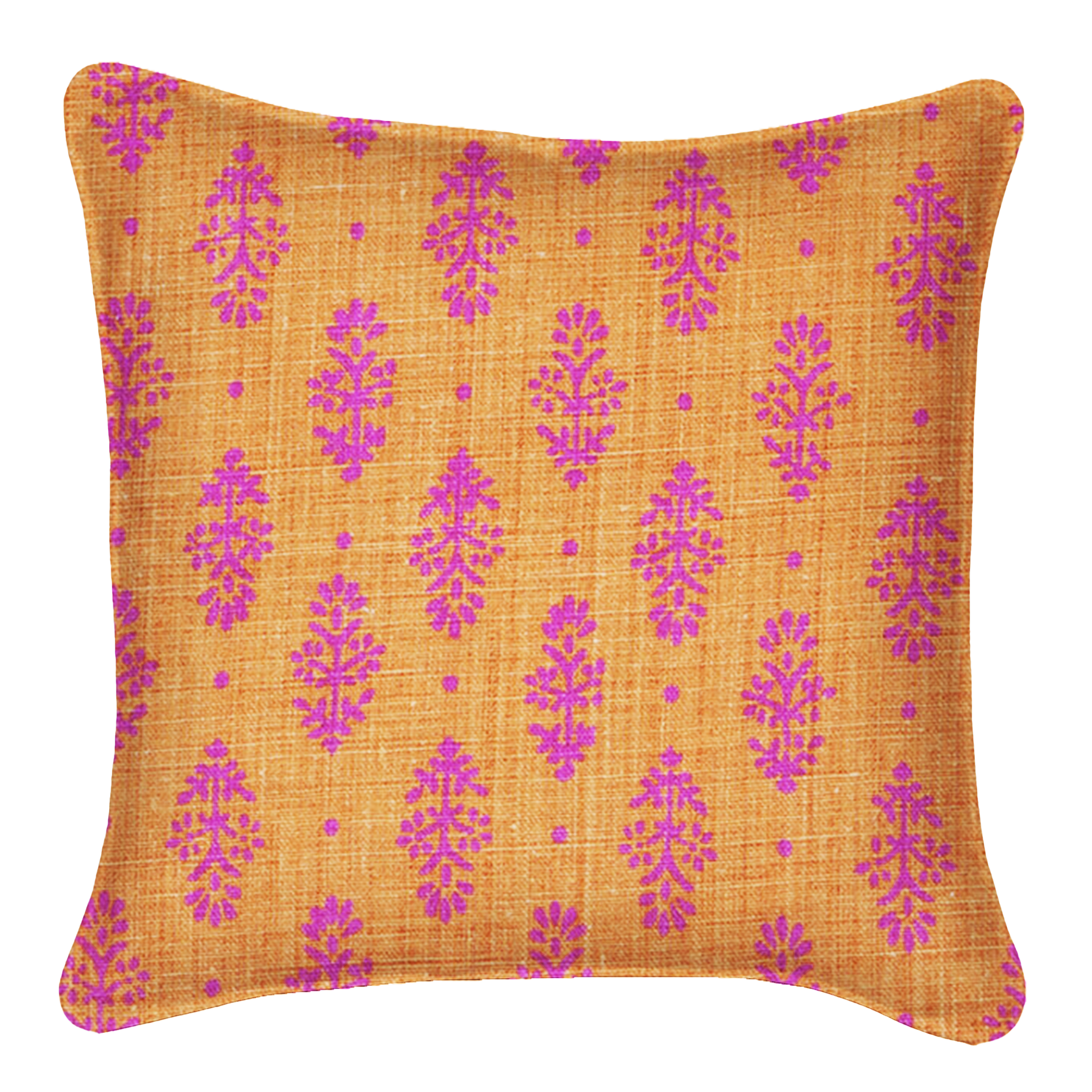 Premium Rajkot Saffron Pillow Cover - 100% Cotton Decorative Cushion Case for Sofa, Bed & Home Decor - Boho Chic Living Room & Bedroom Accessory