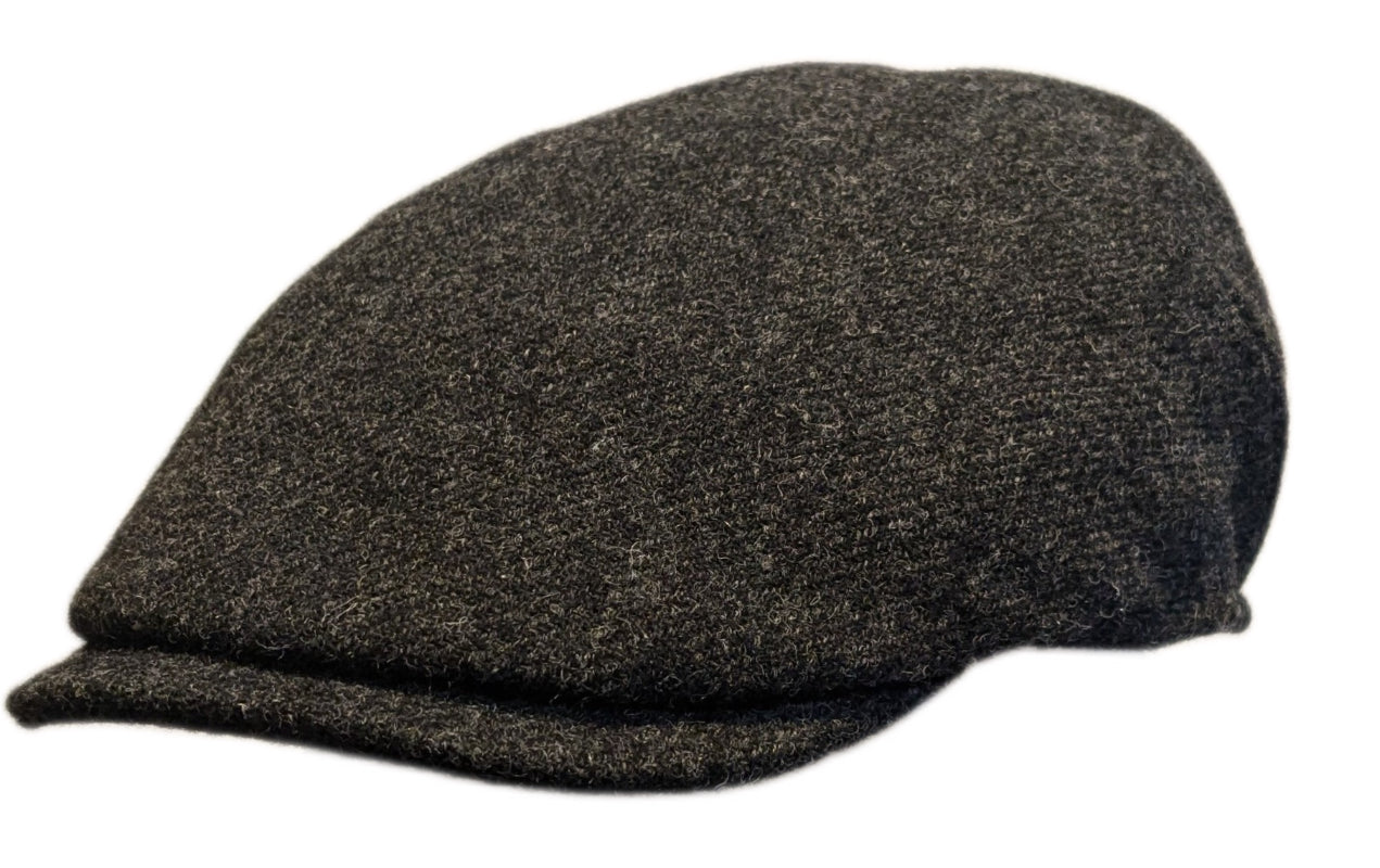 Stanton Shetland Wool Flat Cap for Men - Classic Charcoal Grey Newsboy Hat, Warm & Stylish Winter Beanie for Outdoor Activities, Hiking, and Casual Wear