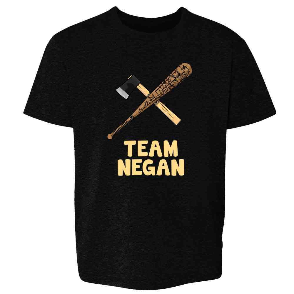 Pop Threads Team Negan Lucille and Axe Graphic T-Shirt for Kids & Youth | Boys & Girls | The Walking Dead Fan Merch | Casual Wear & Cosplay