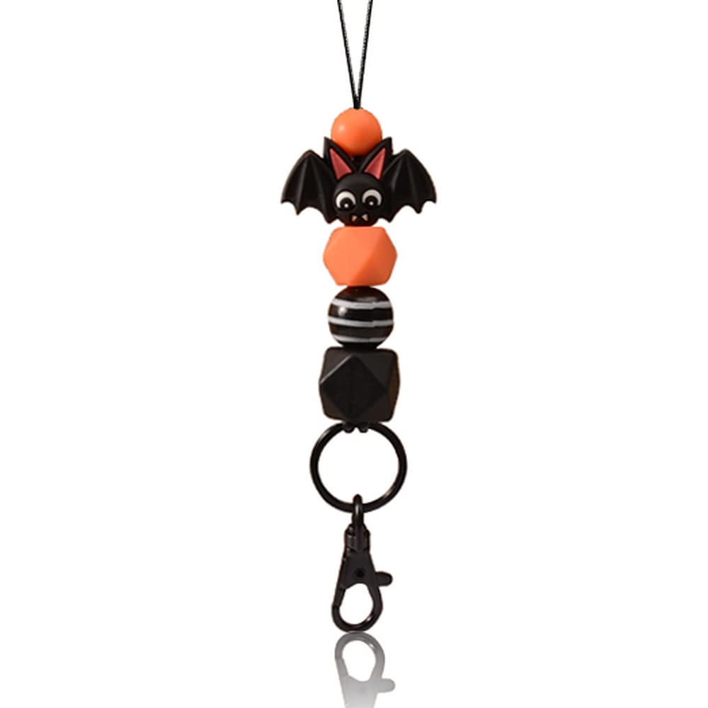 Silicone Bat Lanyard for ID Badges & Keys - Women's Black Bat Design for Work & Events