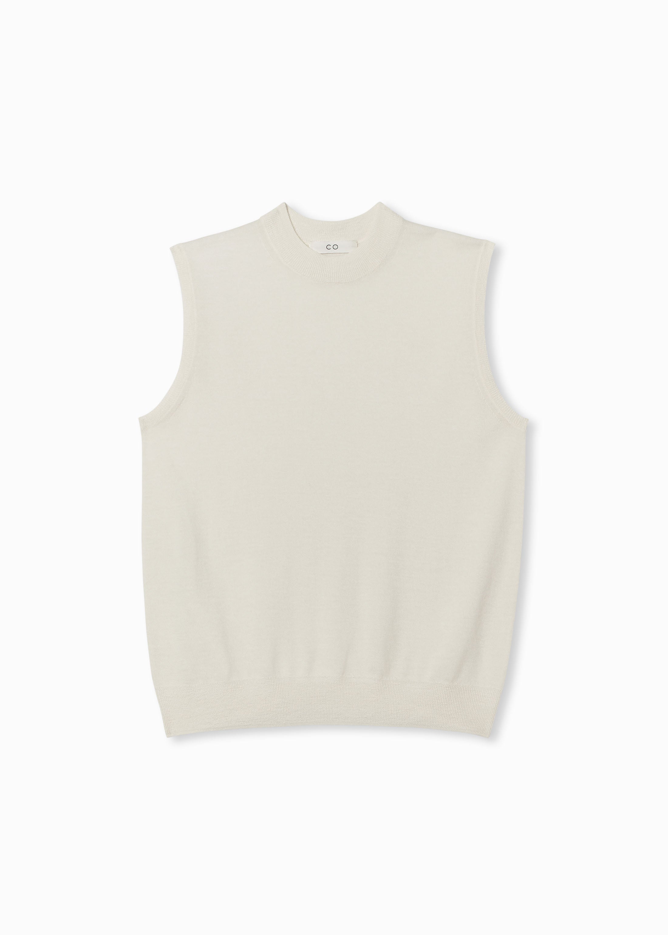 Luxury Shell Tank Top in Fine Cashmere - Ivory Color | Women's Elegant Summer Knitwear for Office, Travel & Special Occasions