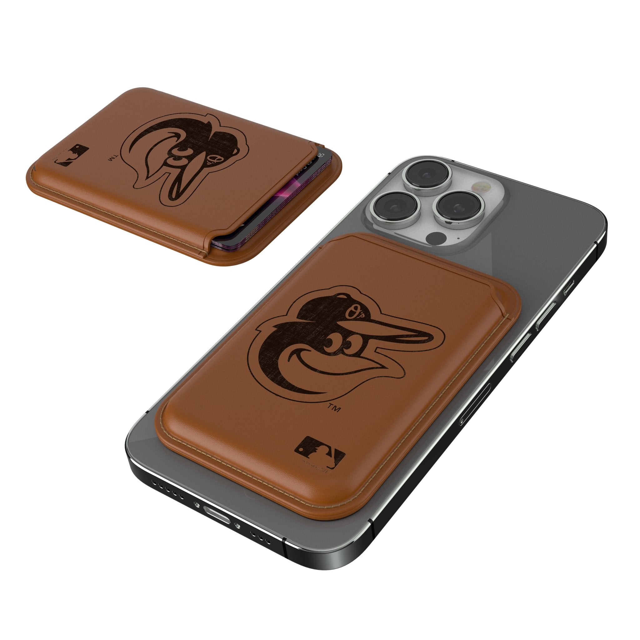 Baltimore Orioles Burn Brown Magnetic Credit Card Wallet - Slim RFID Blocking Wallet for Men & Women - Perfect for Baseball Games, Travel, and Everyday Use