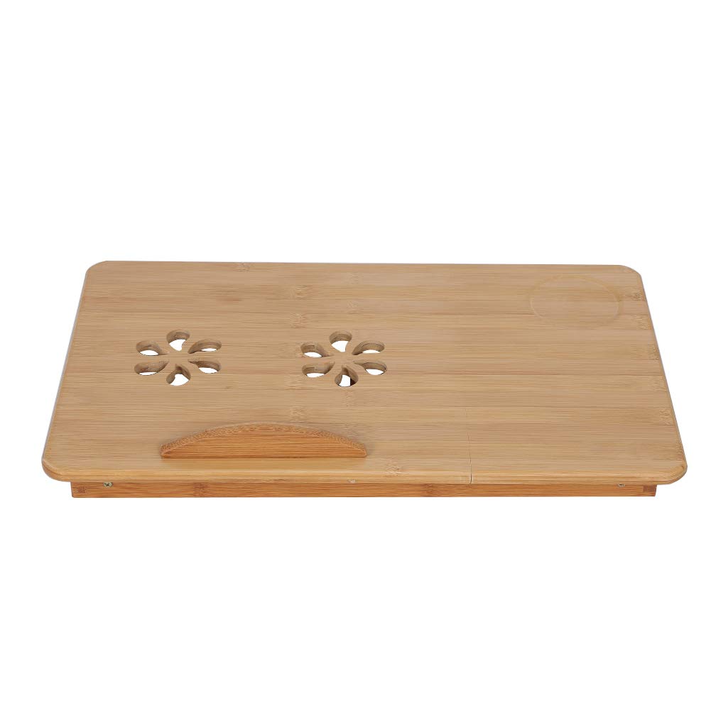 Adjustable Bamboo Bed Lap Desk with Shelf - Portable Laptop Tray Stand for Reading, Writing & Working in Bed, Dorm, or Sofa - Perfect for Students, Remote Work & Relaxing