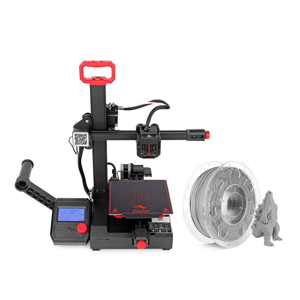 Creality Ender 2 Pro 3D Printer with 1KG 1.75mm Grey PLA Filament - High Precision Desktop 3D Printing for Home, School & DIY Projects