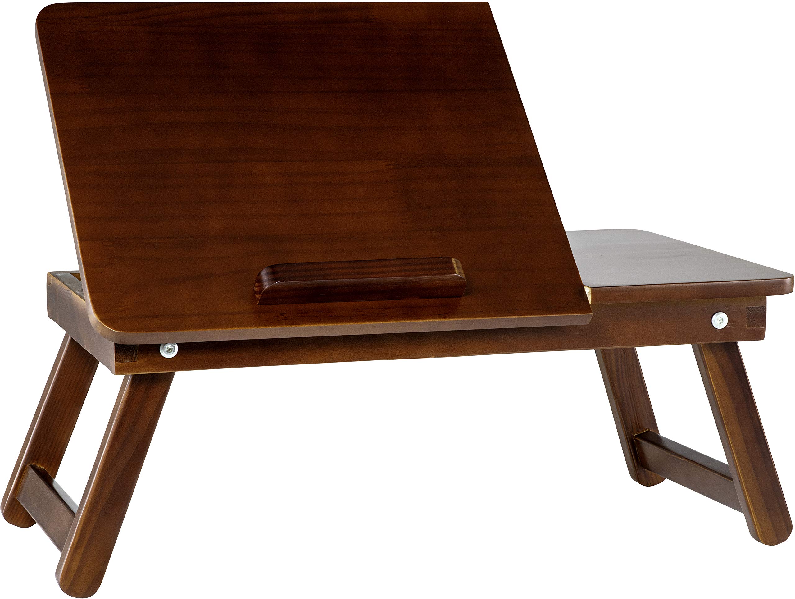 Adjustable Angle Wooden Desk Tray - Lightweight & Portable Multi-Function Laptop Stand for Reading, Studying, Working - Natural Wood Finish - Perfect for Bed, Couch, Floor or Office Use