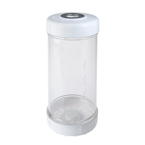 Atlas Filtri 10 x 4.5 Inch Reusable Water Filter Cartridge Housing with Refillable Granules/Resin - Whole House Water Filtration System for Clean Drinking & Shower Water
