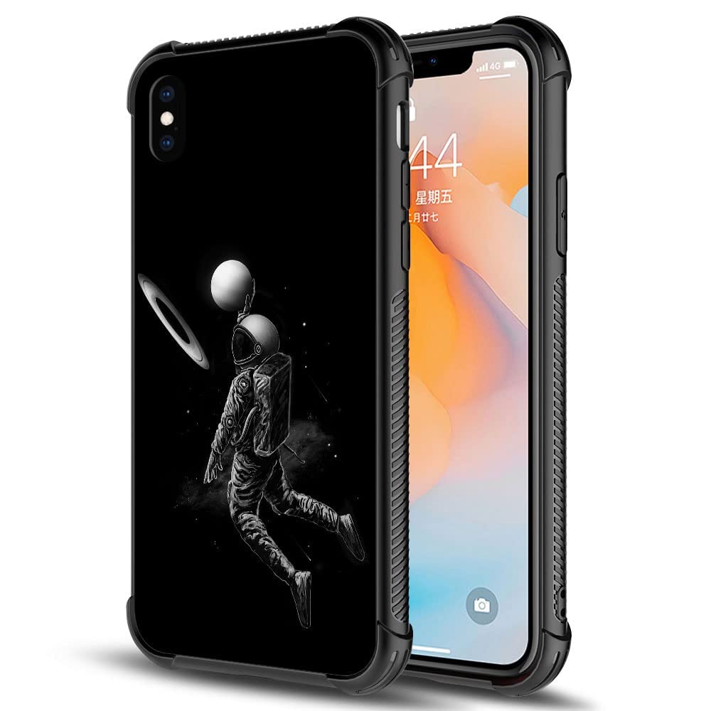 iPhone Xs Case - Basketball Astronaut Dunk Design Shockproof Cover for Men & Women | Durable All-Round Protection Against Drops & Scratches | Perfect for Sports, Work & Daily Use
