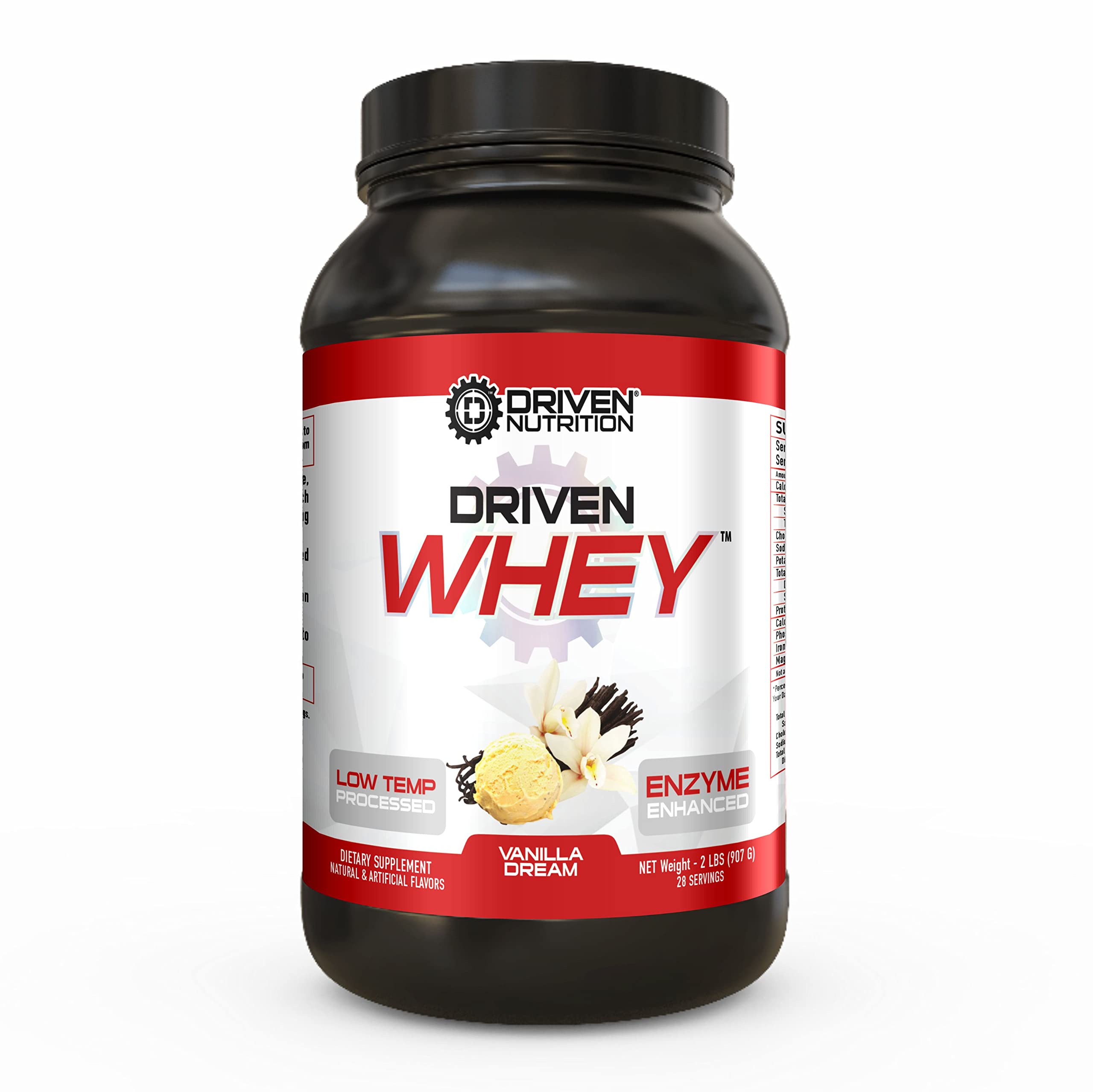 Grass Fed Whey Protein Powder - 23g Protein with BCAA & Digestive Enzymes for Muscle Recovery | Vanilla Dream Flavor | 2 lb | Post-Workout Shake, Healthy Breakfast Smoothie, Fitness Supplement